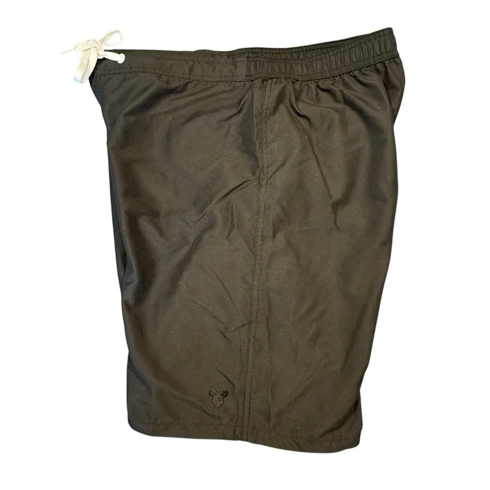 Disney Parks Mickey Mouse Black & White Swim Trunks‎ Mens Size L Elastic Shorts